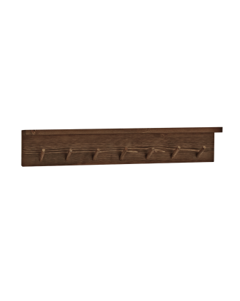 Kerry - Colgador de pared de madera maciza en tono nogal de 61x9,5cm