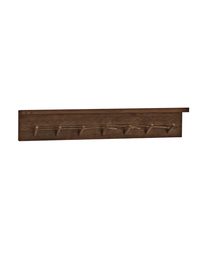Kerry - Colgador de pared de madera maciza en tono nogal de 61x9,5cm