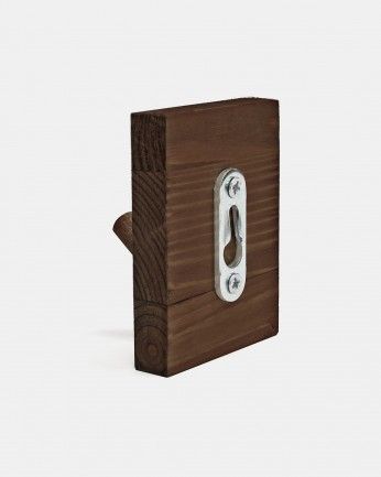 Kerry - Colgador de pared de madera maciza en tono nogal de 8x6cm