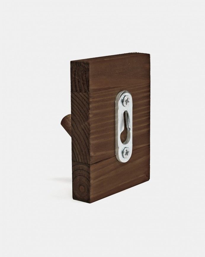 Kerry - Colgador de pared de madera maciza en tono nogal de 8x6cm