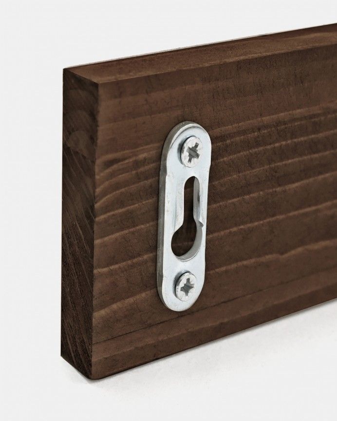 Kerry - Colgador de pared de madera maciza en tono nogal de 26x5cm
