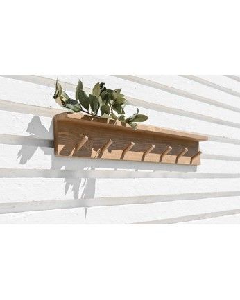 Kerry - Colgador de pared de madera maciza en tono roble oscuro de 61x9,5cm