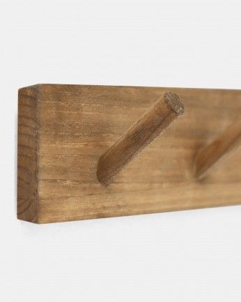 Kerry - Colgador de pared de madera maciza en tono roble oscuro de 61x5cm