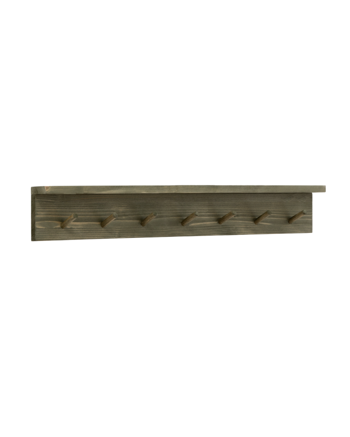 Kerry - Colgador de pared de madera maciza en tono verde de 61x9,5cm