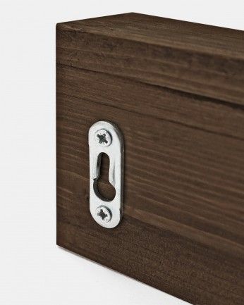 Kerry - Colgador de pared de madera maciza en tono nogal de 61x5cm