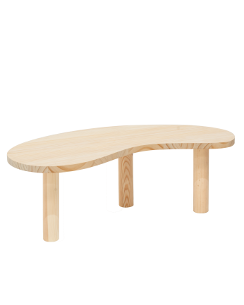 Almuñécar - Mesa de centro de madera maciza formas orgánicas en tono natural de varias medidas