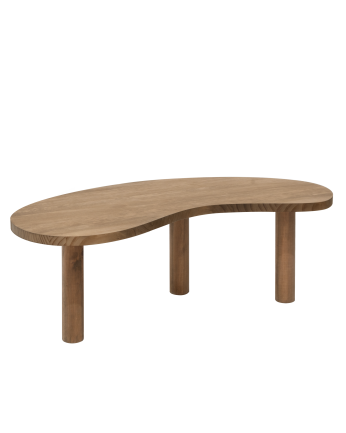 Almuñécar - Mesa de centro de madera maciza formas orgánicas en tono roble oscuro de varias medidas