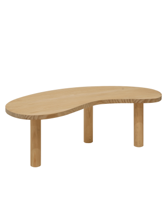 Almuñécar - Mesa de centro de madera maciza formas orgánicas en tono roble medio de varias medidas