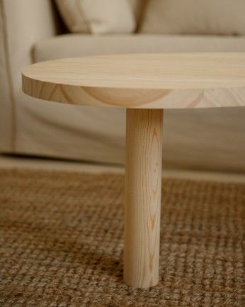 Almuñécar - Mesa de centro de madera maciza formas orgánicas en tono natural de varias medidas