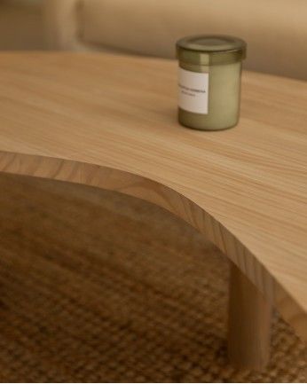 Almuñécar - Mesa de centro de madera maciza formas orgánicas en tono roble medio de varias medidas