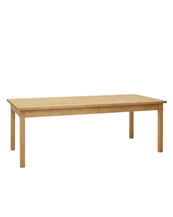 Mojácar - Mesa de comedor barnizada de madera maciza en tono roble medio de varias medidas