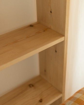Salobreña - Estantería de madera maciza tono roble medio con 3 estantes