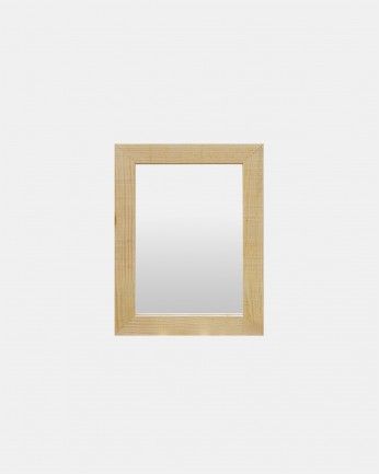 Panal - Espejo de madera maciza tono natural de varias medidas