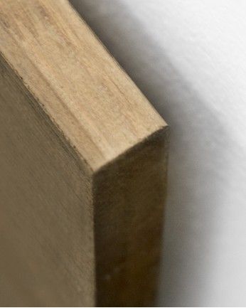 Cadaqués - Cabecero de madera maciza y rafia en tono roble oscuro de varias medidas