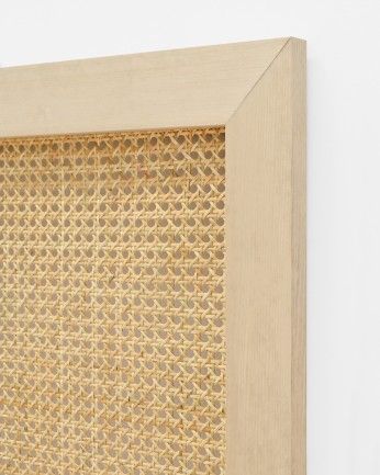 Álquezar - Cabecero de madera maciza y cannage en tono natural de varias medidas