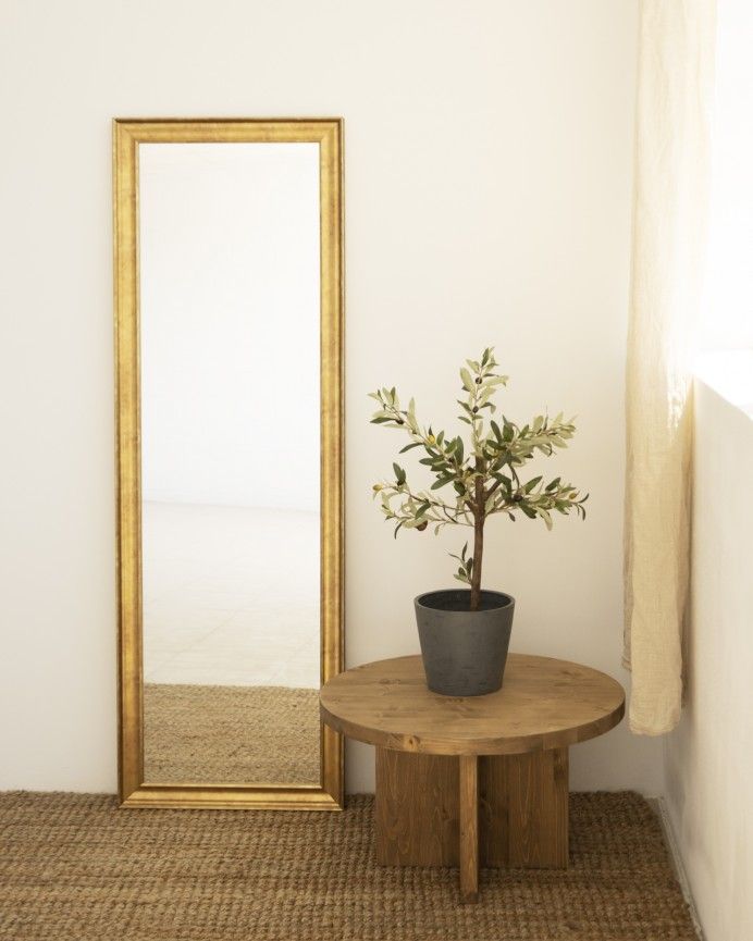 Mojácar - Espejo de madera maciza en acabado dorado con forma rectangular en varias medidas
