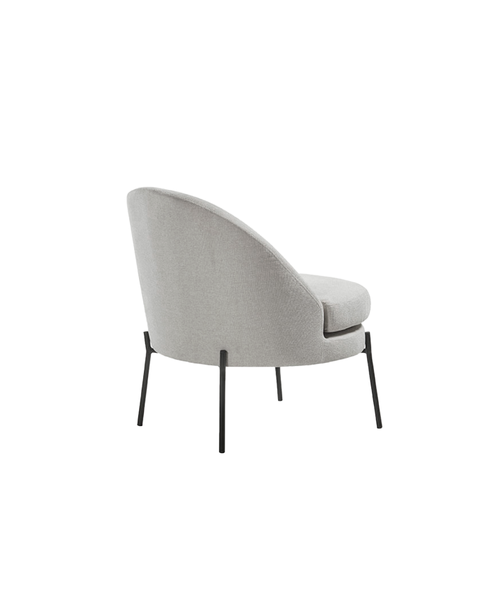 Jona - Butaca de metal con asiento de espuma y fibra en color gris de 78x71cm