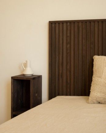 Gloria - Cabecero de madera maciza en tono nogal de 160cm