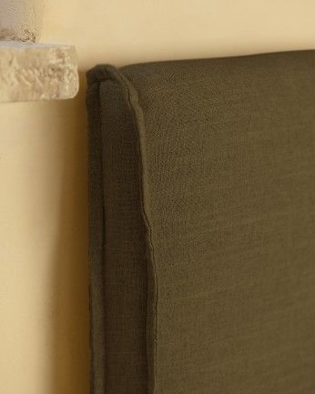 Marlon - Funda para cama con canapé desenfundable de lino verde para colchón de varias medidas