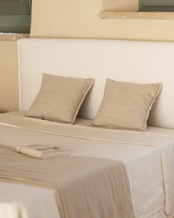 Marlon - Funda para cama con canapé desenfundable de lino blanco para colchón de varias medidas