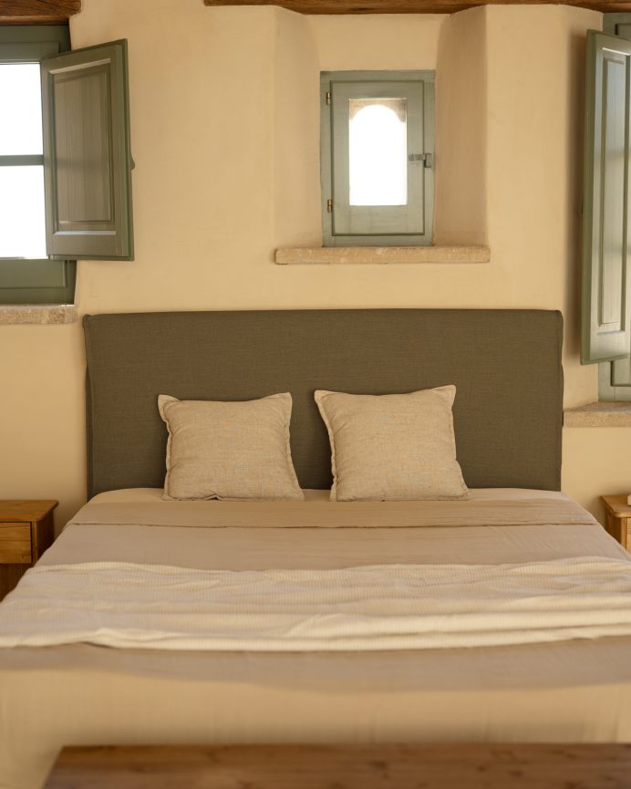 Marlon - Funda para cama con canapé desenfundable de lino verde para colchón de varias medidas