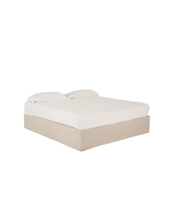 Marlon - Funda para canapé desenfundable de lino beige para colchón de varias medidas