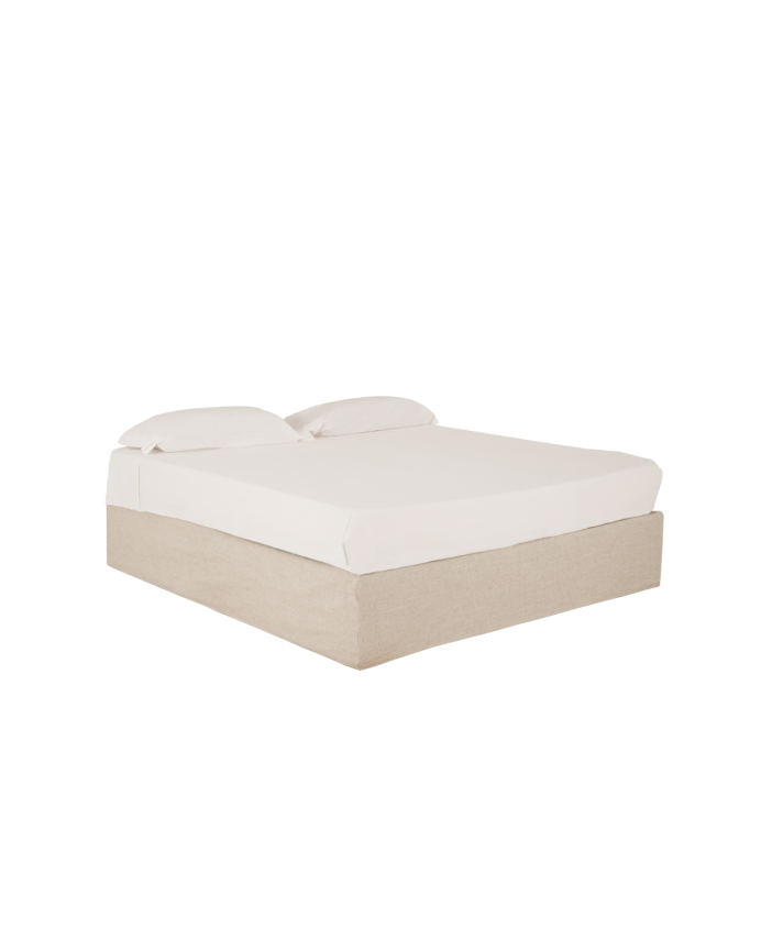 Marlon - Funda para canapé desenfundable de lino beige para colchón de varias medidas