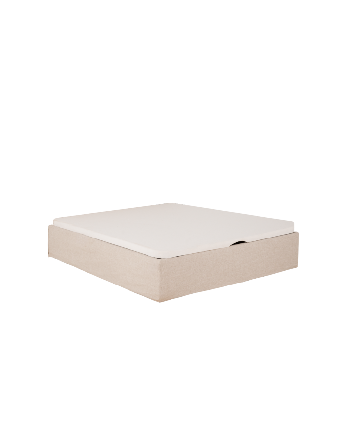 Marlon - Funda para canapé desenfundable de lino beige para colchón de varias medidas