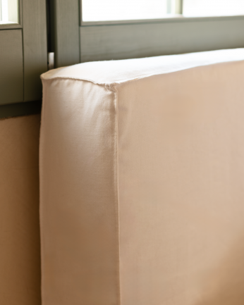 Valeria - Funda para cama desenfundable de lino blanco para colchón de varias medidas