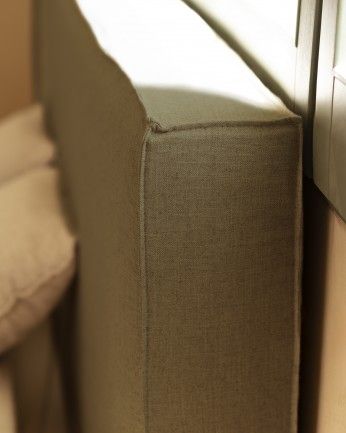 Valeria - Funda para cama desenfundable de lino verde para colchón de varias medidas