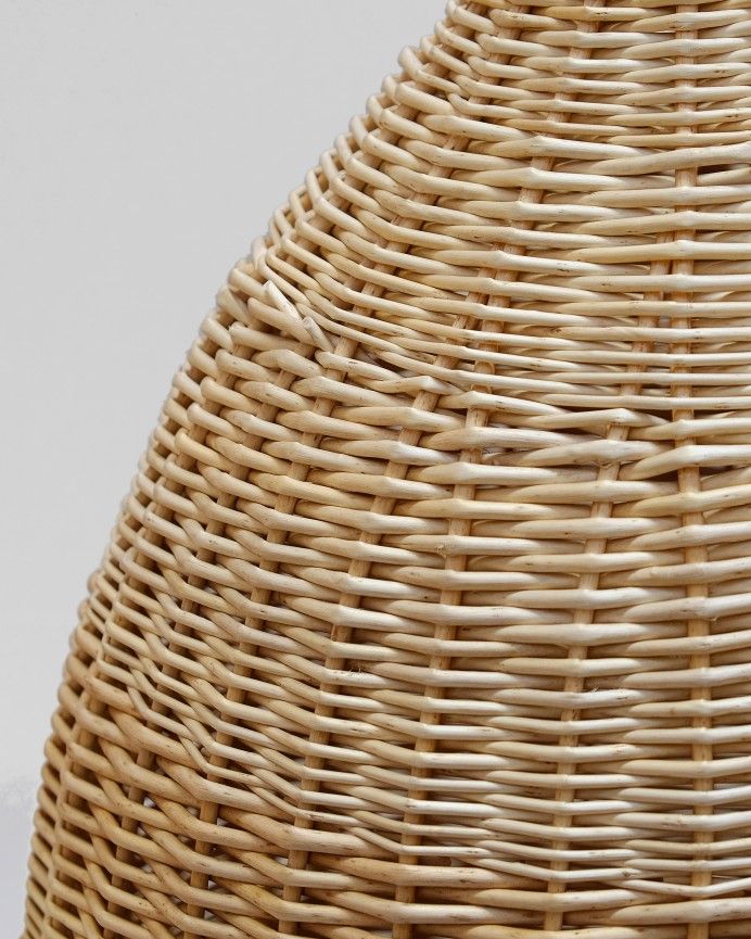 Telu - Lámpara de techo de mimbre tono natural de 65x45cm