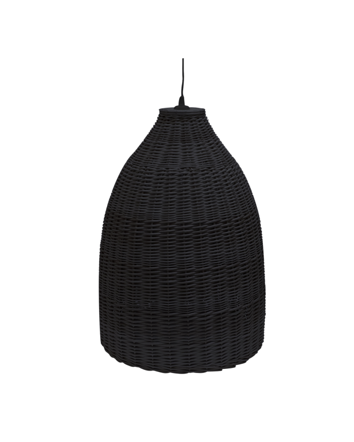 Telu - Lámpara de techo de mimbre tono negro de 65x45cm