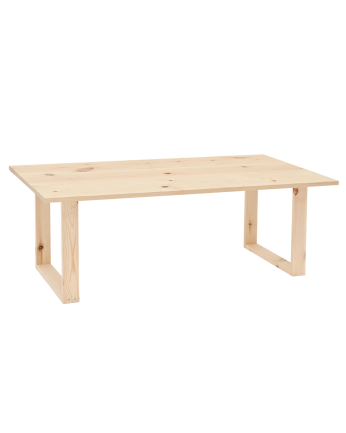 Santurce - Mesa de centro de madera maciza acabado natural de 120x60cm
