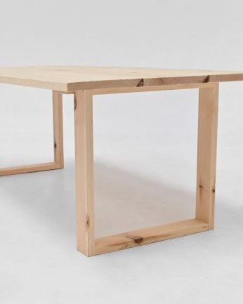 Santurce - Mesa de centro de madera maciza acabado natural de 120x60cm