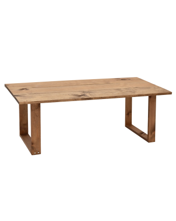 Santurce - Mesa de centro de madera maciza acabado roble oscuro de 120x60cm