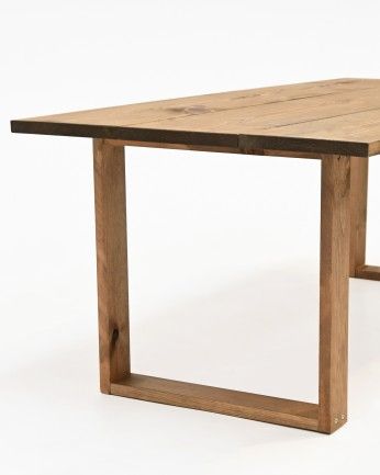 Santurce - Mesa de centro de madera maciza acabado roble oscuro de 120x60cm