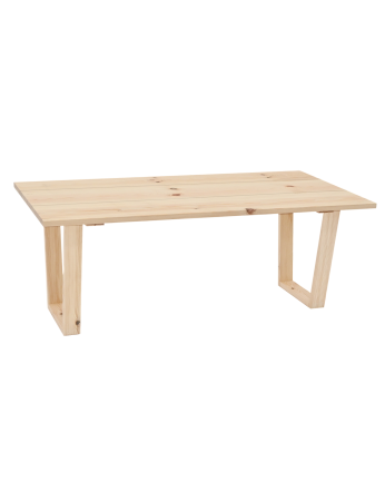 Ursúbil - Mesa de centro de madera maciza acabado natural de 120x60cm