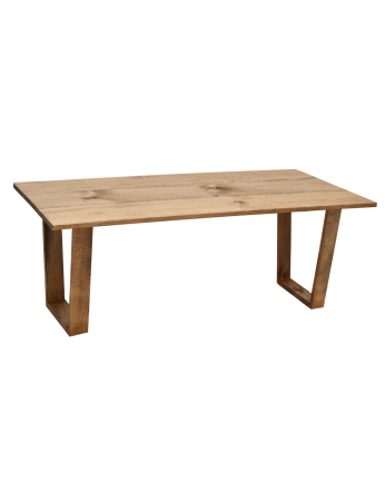 Ursúbil - Mesa de centro de madera maciza acabado roble oscuro de 120x60cm