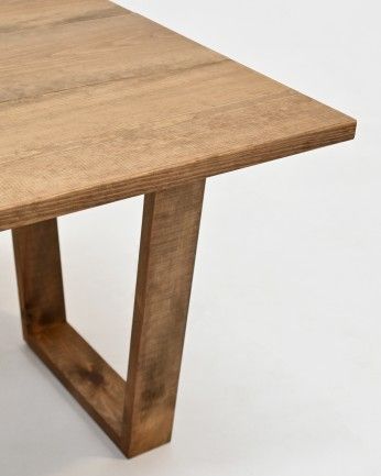 Ursúbil - Mesa de centro de madera maciza acabado roble oscuro de 120x60cm