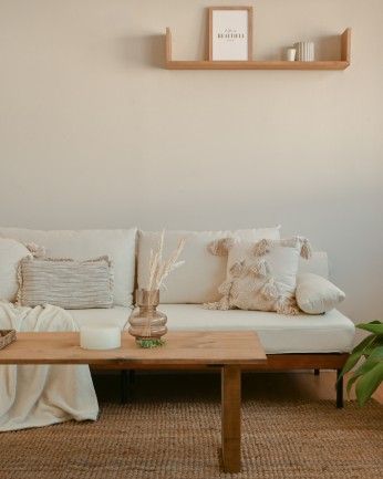 Ursúbil - Mesa de centro de madera maciza acabado roble oscuro de 120x60cm