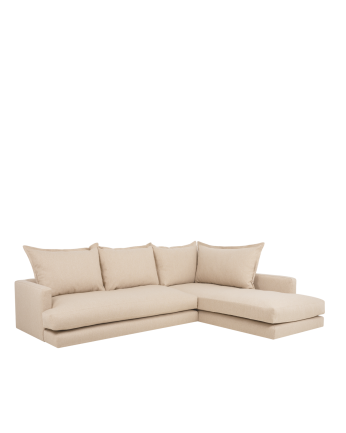 Camila - Sofá con chaise longue derecho tono beige de varias medidas