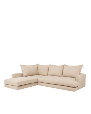 Camila - Sofá con chaise longue izquierdo tono beige de varias medidas