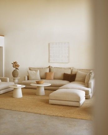 Camila - Sofá con chaise longue derecho tono beige de varias medidas