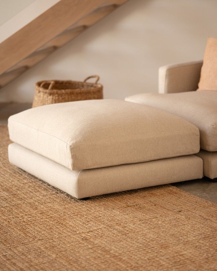 Camila - Puf tono beige de 96x78cm