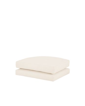 Camila - Puf tono blanco roto de 96x78cm