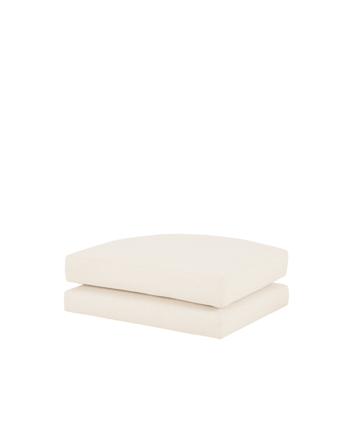 Camila - Puf tono blanco roto de 96x78cm
