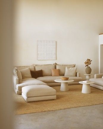 Camila - Sofá con chaise longue izquierdo tono beige de varias medidas