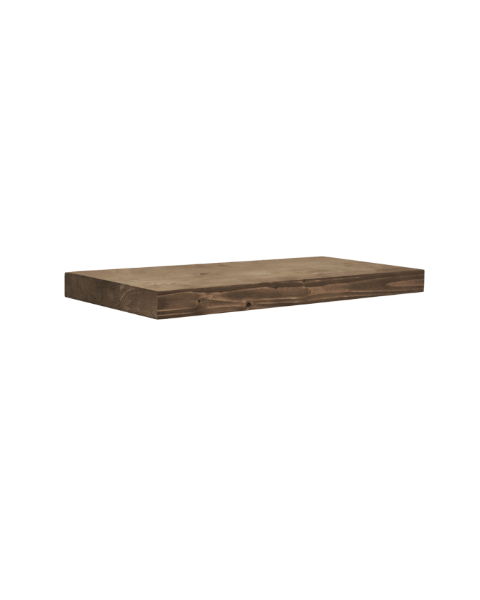 Tak - Mesita de noche de madera maciza flotante en tono nogal de 45cm