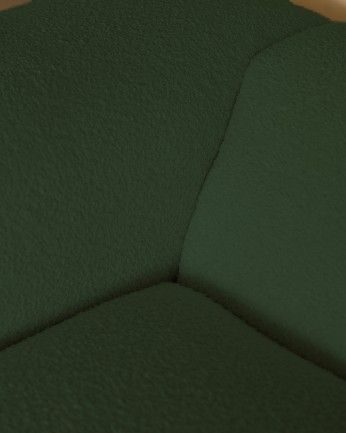 Bruce - Sofá de 4 módulos con curva de bouclé color verde 410x110cm