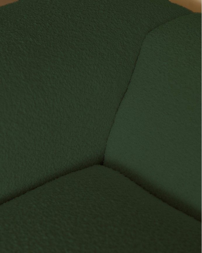 Bruce - Sofá de 4 módulos curvo con chaise longue derecho de bouclé color verde 410x172cm